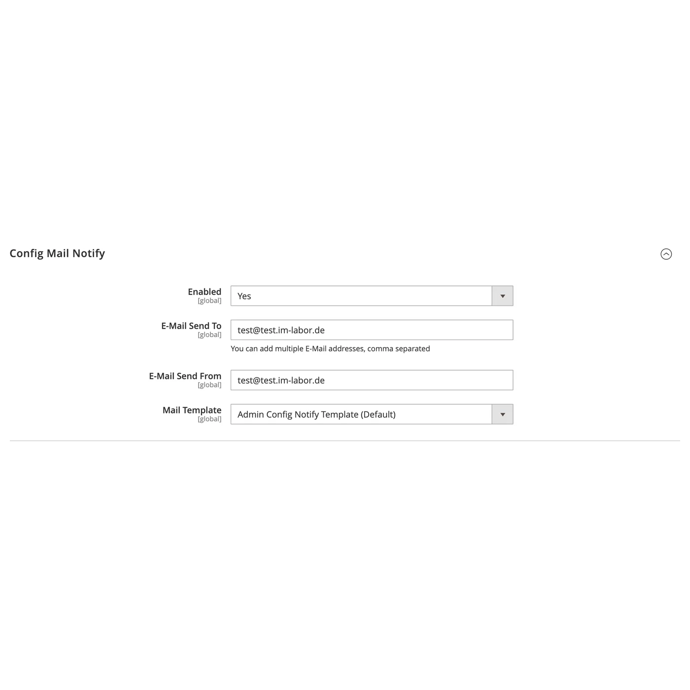 Mail notification settings