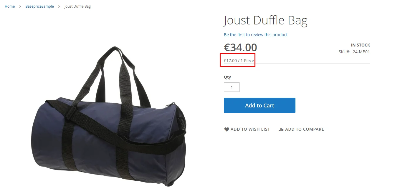 baseprice clever zoeger extension frontend product