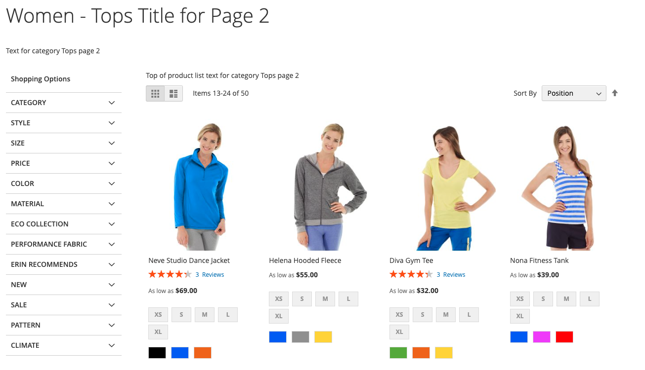 SEO Category Texts Backend Edit