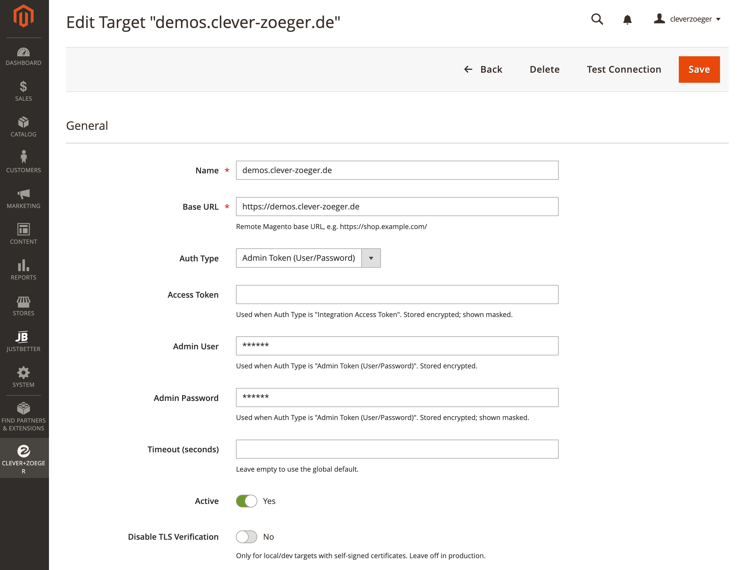 Target form