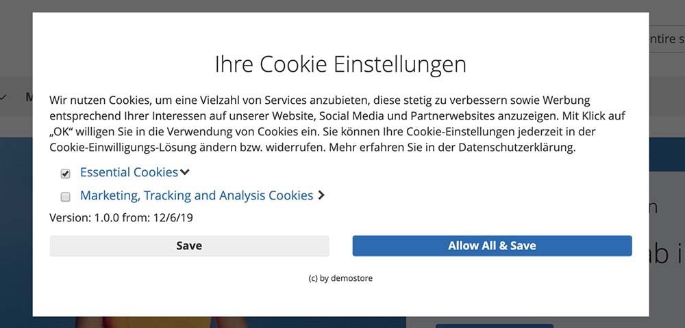 GDPR EU Privacy Guard Popup with closed information