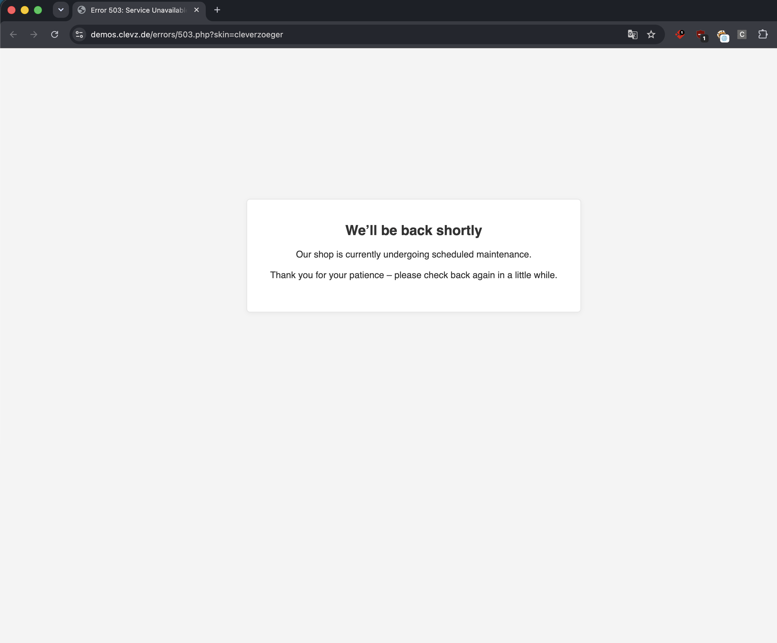 Maintenance 503 page