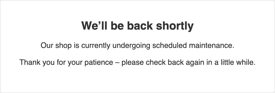 Maintenance 503 page