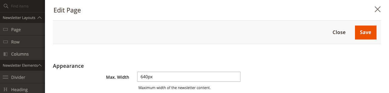 Newsletter Page Builder Edit Page