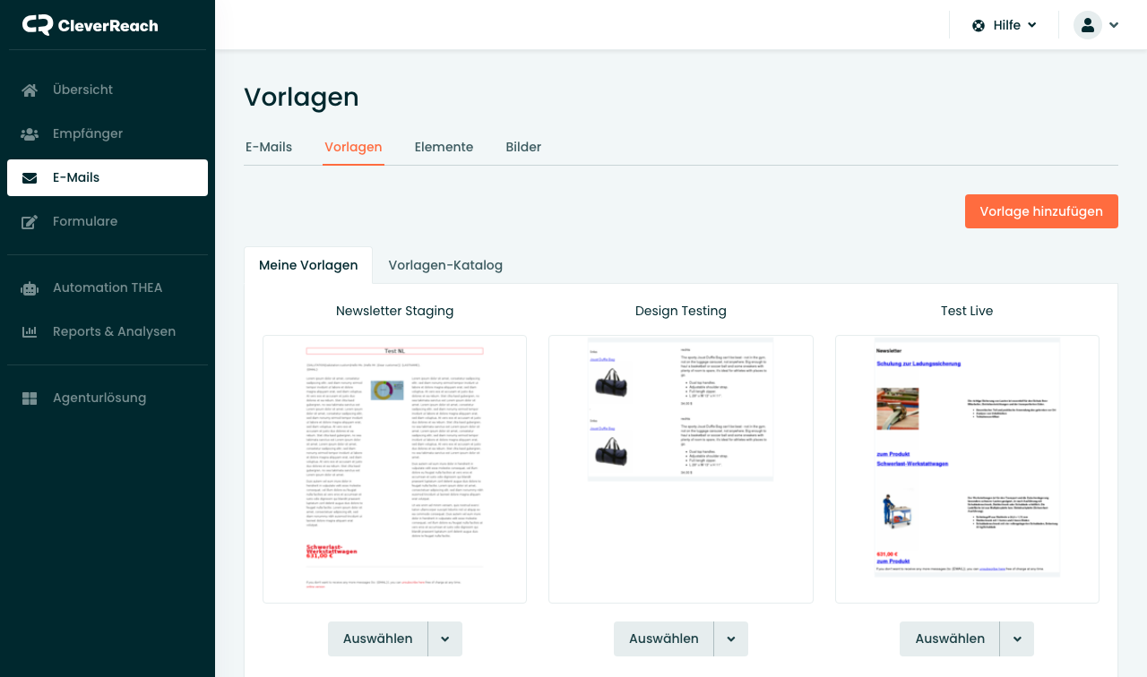 Newsletter Page Builder CleverReach Templates