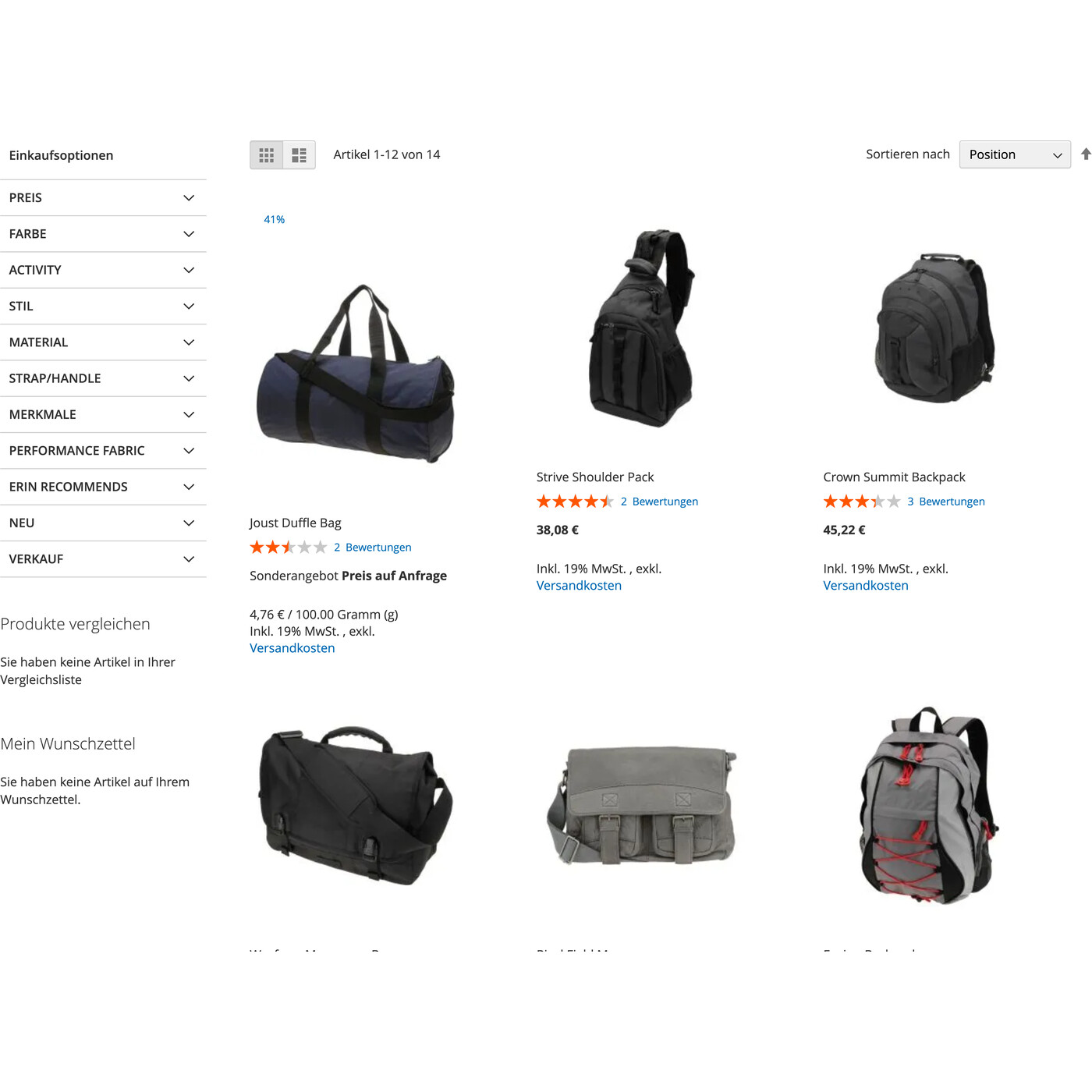 Category listing with next generation images
