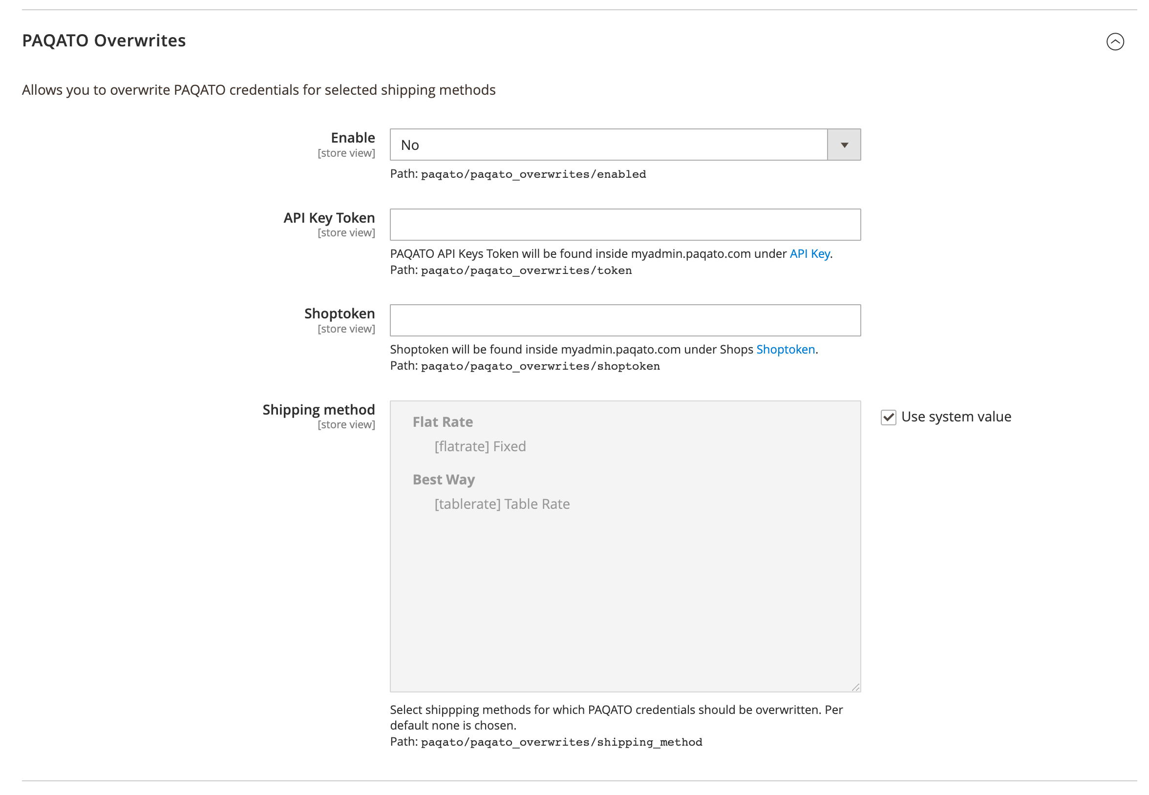 PAQATO Connect Configuration