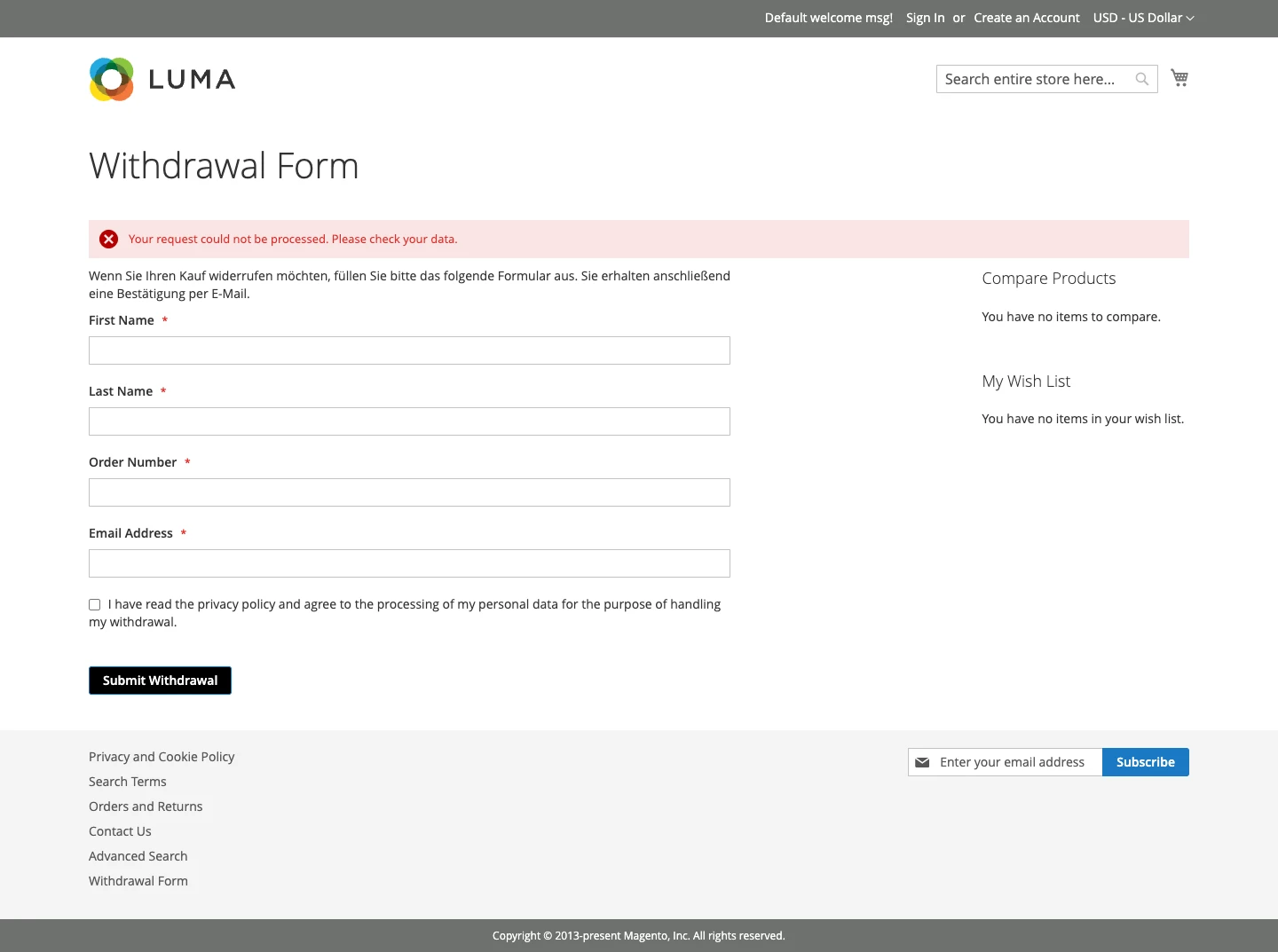 clever zoeger magento2 extension withdrawal frontend rejected